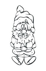 Scared Cartoon chilling Santa Vector Drawing