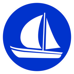 boat circle blue icon