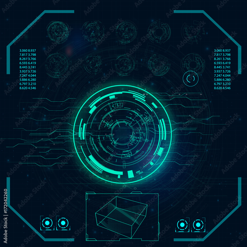 Aufkleber futuristic user interface for trading applications. touch interface. abstract virtual graphic touch 