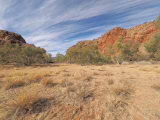 Jessie Gap form the north, MacDonnell ranges, outback Alice Springs, Australia 2017