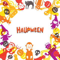 Halloween Monster Characters Frame