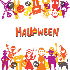 Halloween Monster Characters Frame