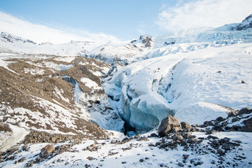 FALLJOKULL.('Falling Glacier') is an outlet glacier from the Vatnajokull ice cap, Iceland.