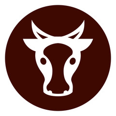 Illustration of cow circle icon concept