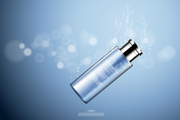 Luxury cosmetic Bottle package skin care cream, Beauty cosmetic product poster, with Bokeh and Water background