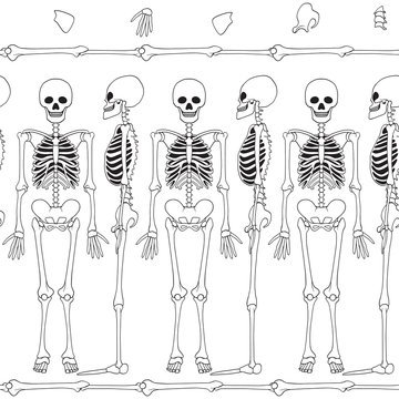 Pattern, background with dancing skeletons.