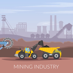 Obraz na płótnie Canvas Mining Industry Flat Composition