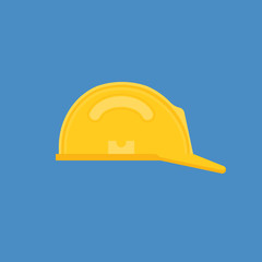 Safety equipment protective helmet in flat design icon