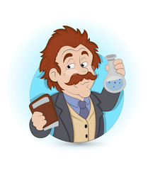 Cartoon Scientist - clip-art vector illustration