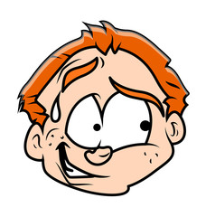 Naughty Cartoon Boy Face Expression - clip-art vector illustration