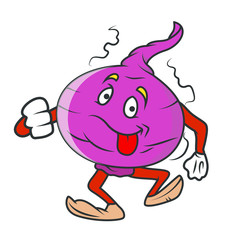 Funny Cartoon Onion Vector Illustration