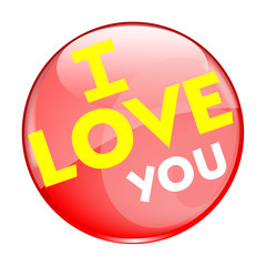 I Love You Button - clip-art vector illustration