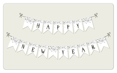 Festive luxury banner happy new year with glamour golden glitter confetti