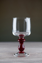 Empty wine glass, Rustic background
