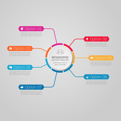 Vector infographic template for diagram, graph, presentation, chart, business concept with 7 options.