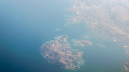 Naklejka na ściany i meble aerial view of the island of flores