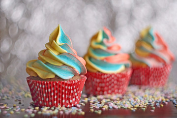 Rainbow cupcakes
