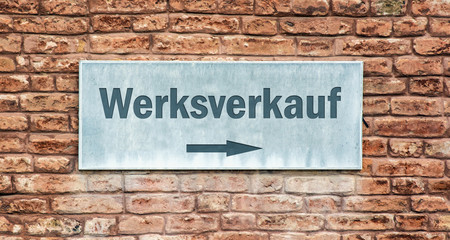 Obraz premium Schild 225 - Werksverkauf