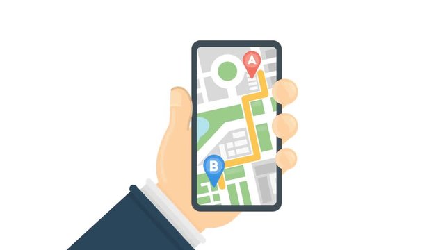 GPS roadmap on smartphone.