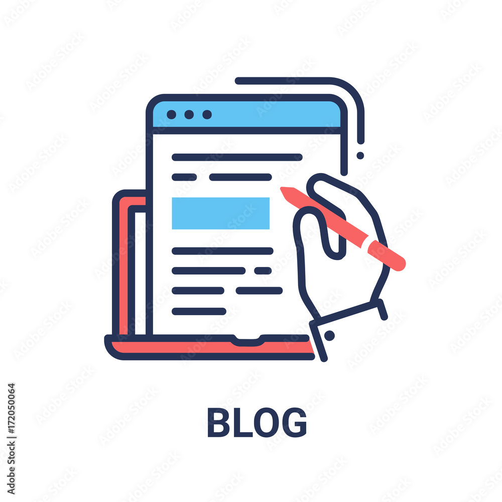 Poster blog - modern vector line design single icon.