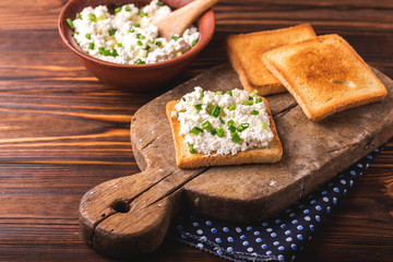 Goat cream cheese with green onions, dip sauce