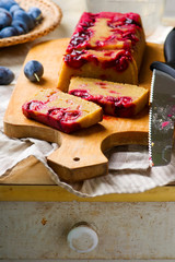 upside down plum and olive oil cake