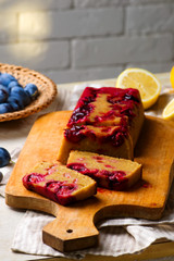 upside down plum and olive oil cake