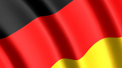 The national flag of Germany waving in the wind