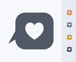 Heart & Chat Bubble - Carbon Icons. A professional, pixel-aligned icon  designed on a 32x32 pixel grid and redesigned on a 16x16 pixel grid for very small sizes.