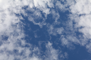 Background of blue sky with white clouds frame