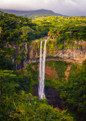 Awesome landscape of Chamarel waterfall
