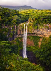 Zelfklevend Fotobehang Awesome landscape of Chamarel waterfall © robertobinetti70