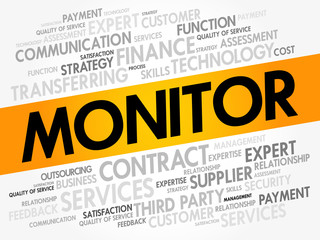 MONITOR word cloud collage, business concept background