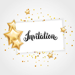 Gold star Invitation