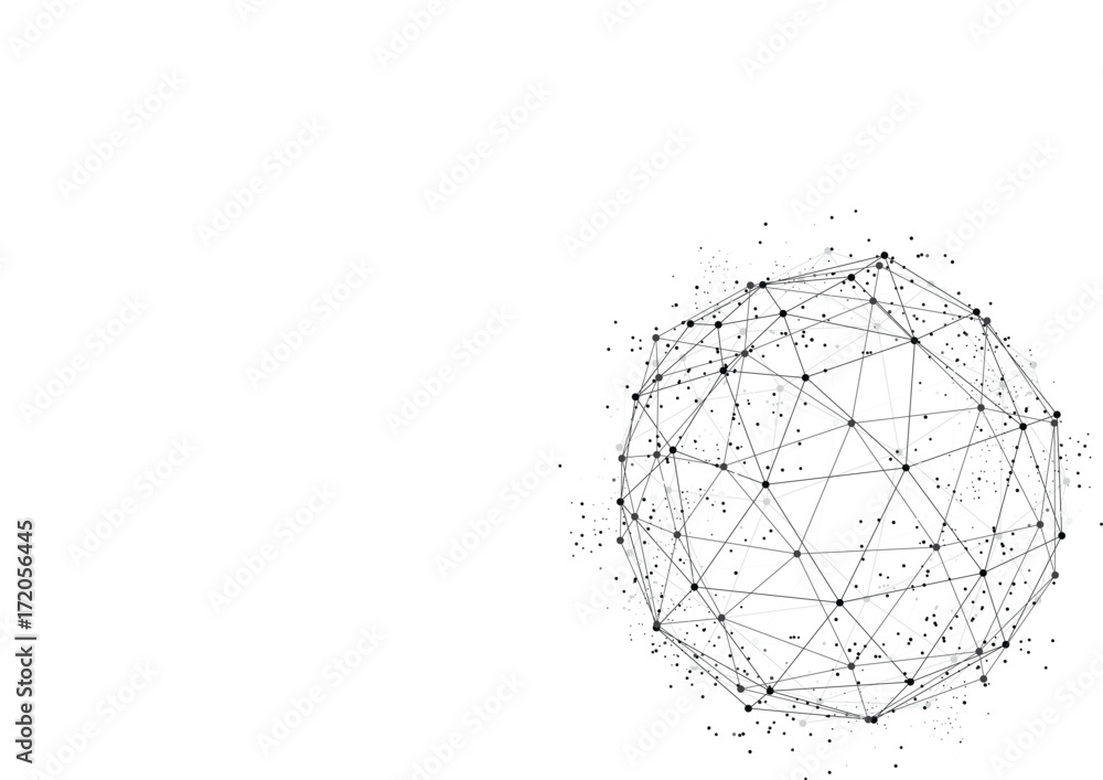 Poster vector polygon background abstract technology communication data science