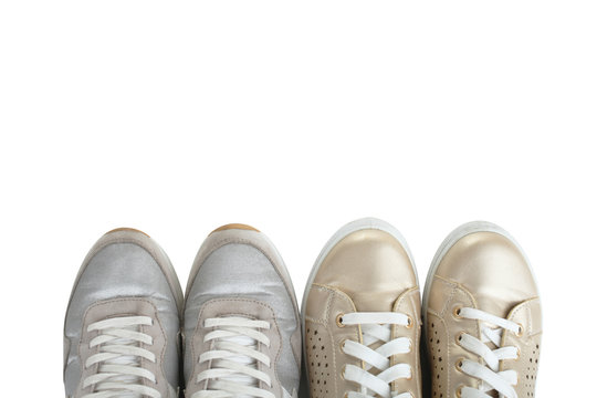 Golden And Silver Sneakers