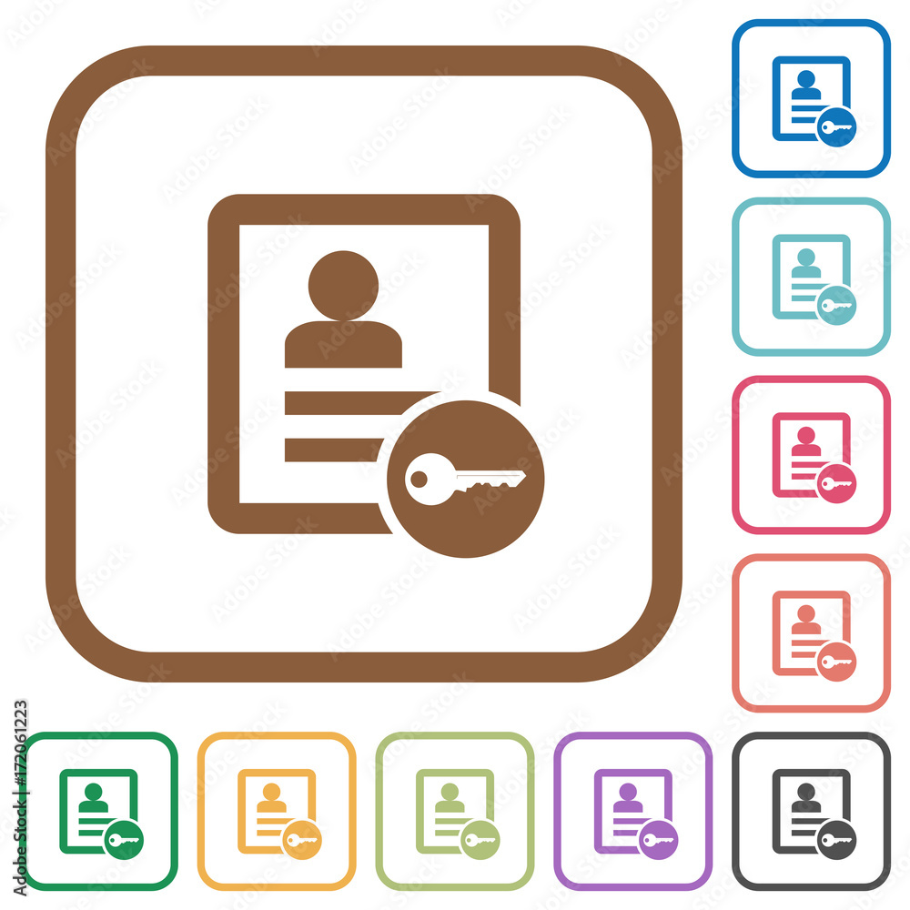 Poster secure contact simple icons
