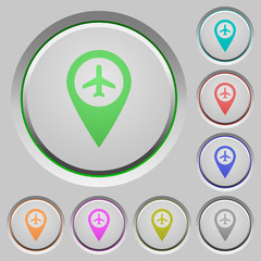 Airport GPS map location push buttons