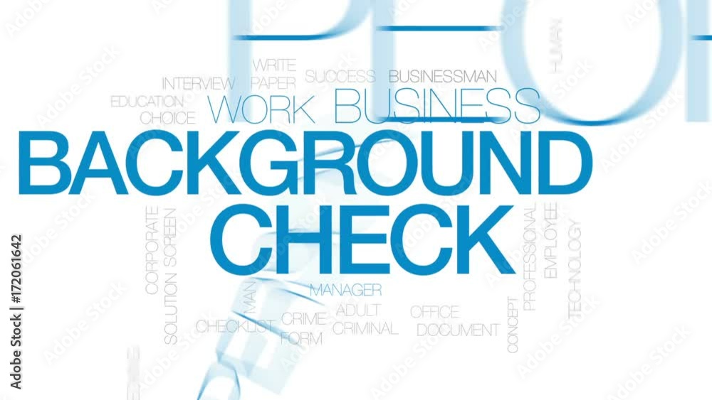 Poster background check animated word cloud, text design animation. kinetic typography.