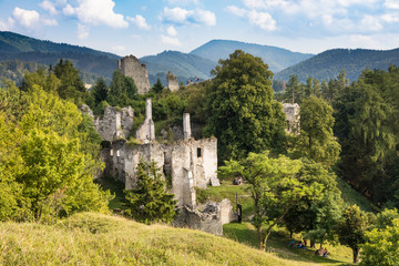 the ruins of the castle Sklabina, Slovakia