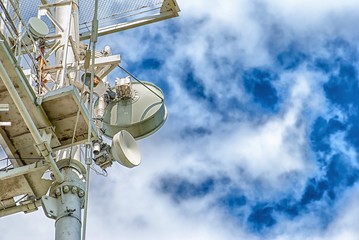 A Large Communications Tower on a Blue Sky