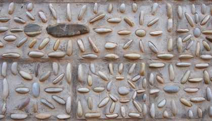 Detail of the traditional tiles from facade of old house. Decorative tiles.Valencian traditional tiles. Floral ornament. 