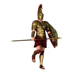 Fototapeta premium 3D Rendering Spartan Warrior on White