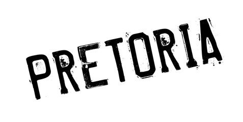 Pretoria rubber stamp. Grunge design with dust scratches. Effects can be easily removed for a clean, crisp look. Color is easily changed.