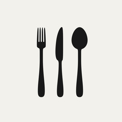 Cutlery black silhouettes