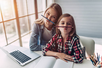 Mother with daughter