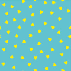 Vector seamless pattern. Randomly disposed hearts. Cute background for print on fabric, paper, scrapbooking. 