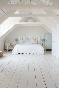 Interior View Of Beautiful Light And Airy White Bedroom