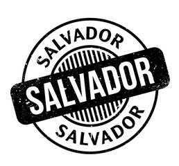 Salvador rubber stamp. Grunge design with dust scratches. Effects can be easily removed for a clean, crisp look. Color is easily changed.