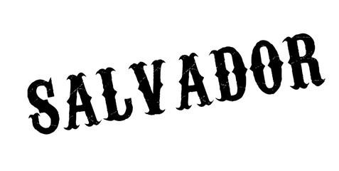 Salvador rubber stamp. Grunge design with dust scratches. Effects can be easily removed for a clean, crisp look. Color is easily changed.